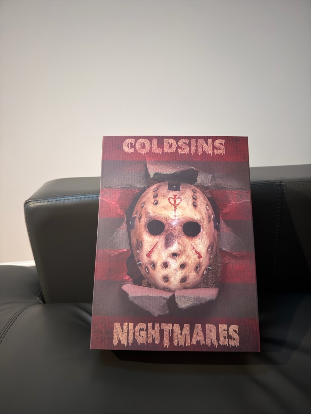 Coldsins Nightmares Horror Mask Poster - Red and Beige